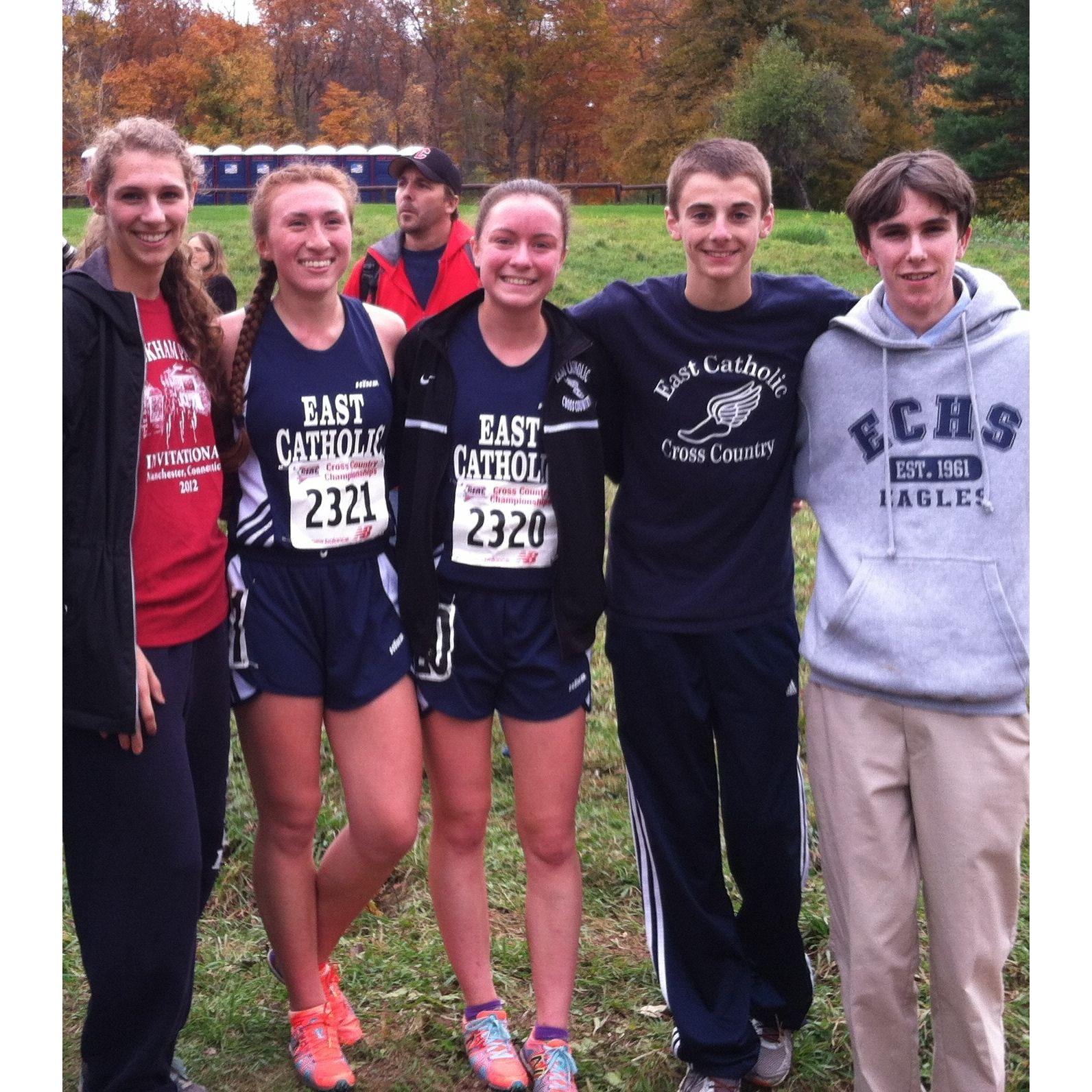 When Peter first started cross country, Emma was beating him in races (that didn't last long).