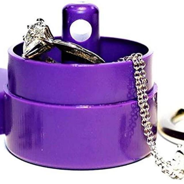 LION LATCH: As Seen on Shark Tank, Traveling Jewelry Holder Storage, Pill Box Keychain Container, Jewelry Box Case, SINGLE - Purple