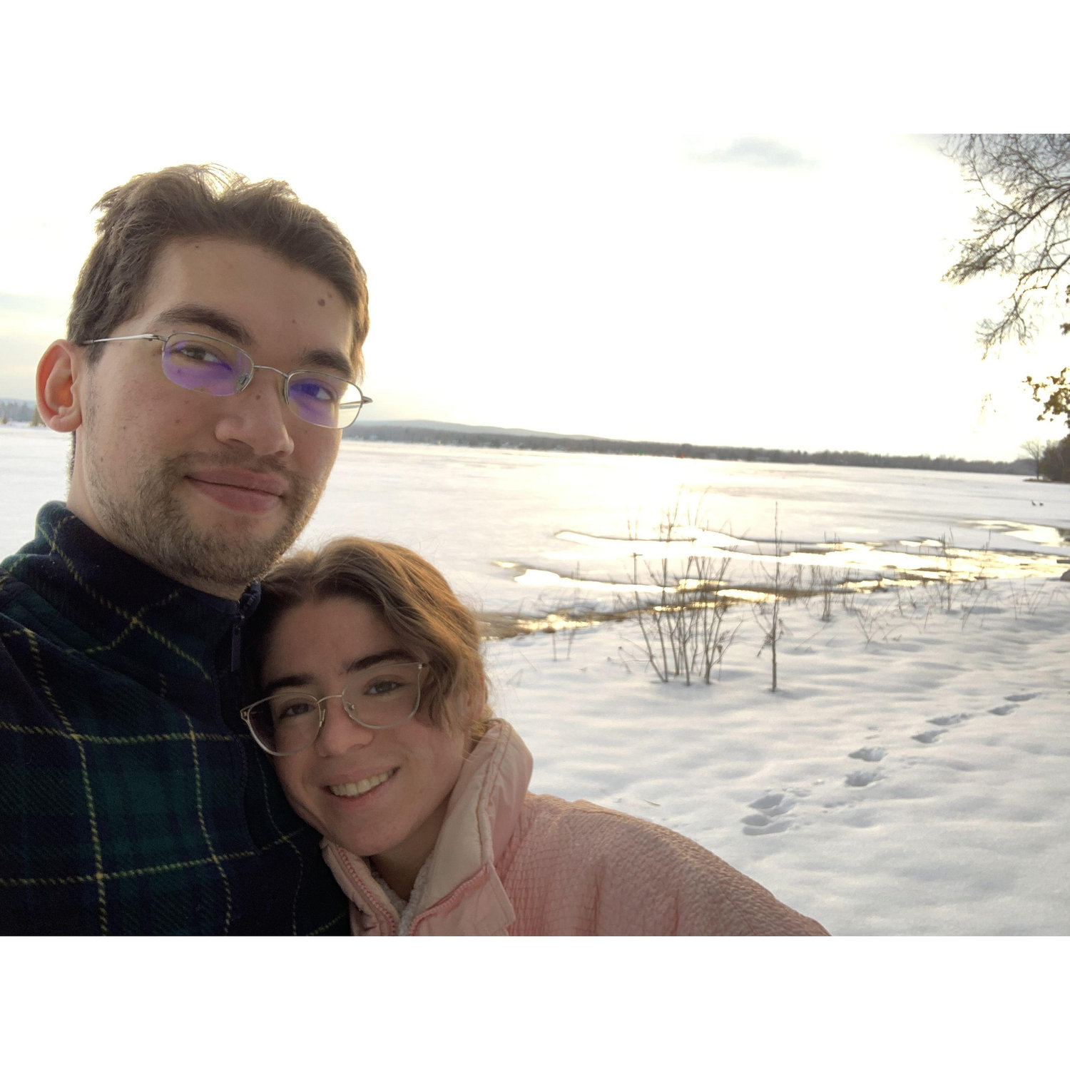 On a frozen lakeshore near Boyne Mountain