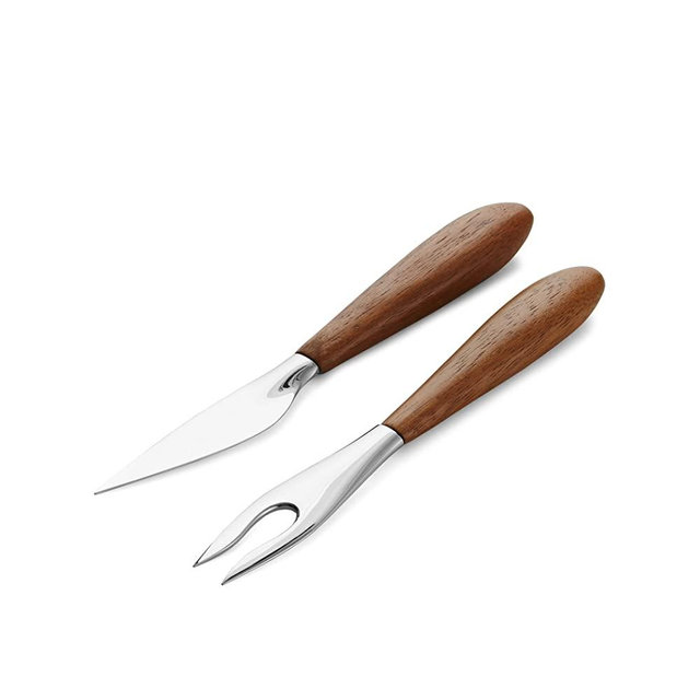 Nambé Stainless Steel Cheese Set by Steve Cozzolino, Silver