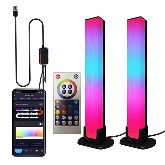 YouOKLight RGB Light bar,Smart Light Bars,Gaming led Lights,Work withAlexa and Google Assistant,Smart LED Lights bar with Music Modes,Bluetooth ColorLight bar for Gaming Lights Bars,PC,TV,Room.2 pcs.