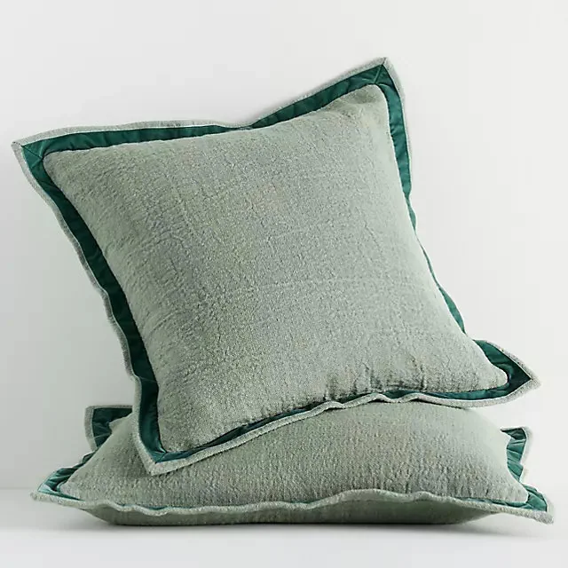 Emory Linen Velvet Bordered Pillow