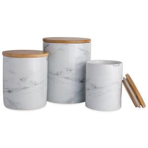 DII CAMZ38970 White Marble Ceramic Canister Set/3