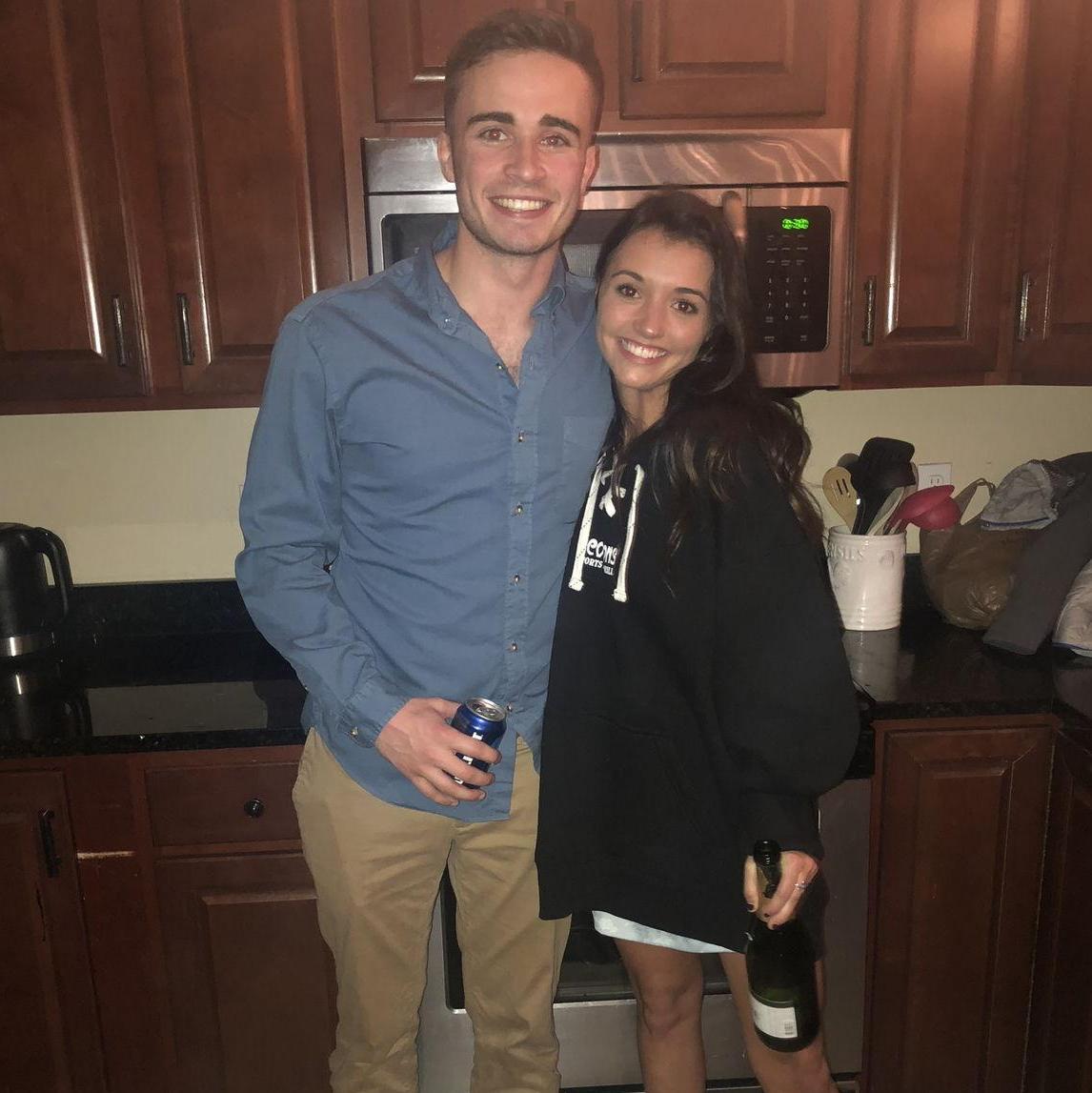 College pregame before a (informal) formal Christine and friends put on during senior year