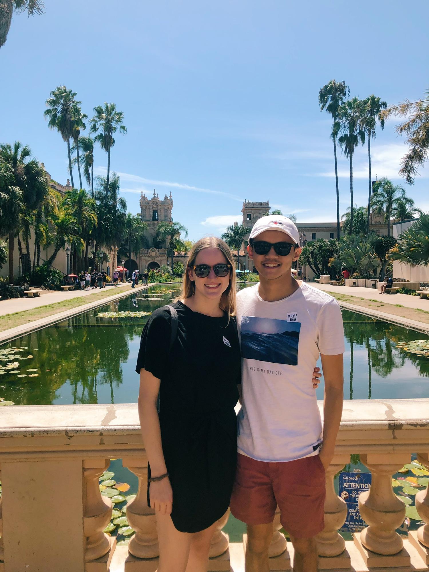 At one of our fav places, Balboa Park in San Diego!