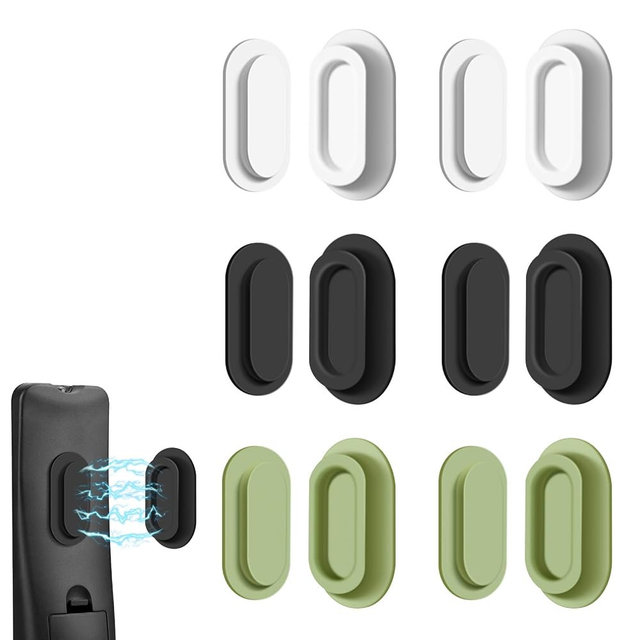 AMAZYC-US 6 Pack Magnetic Remote Control Holder – Upgraded Silicone Magnetic Wall Mount for TV, Fan & Air Conditioner Remotes – Self-Adhesive, No-Drill Remote Control Holder Wall Mount