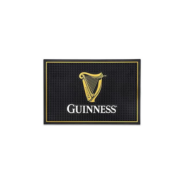Guinness Bar and Spill Mat for Countertops | Irish Rubber Bar Mat for Drips with Guinness Harp Logo | Professional Bar Service Mat with Guinness Beer, 18 x 12” Compatible