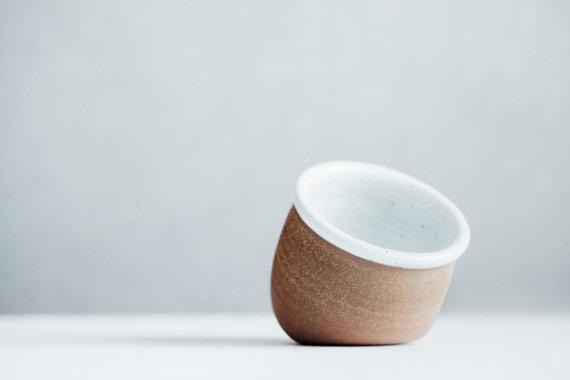 Salt Cellar - White Ceramic Salt Pig