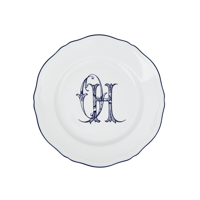 Dinner plate Corona Monogram blu cobalto (Set of 4)