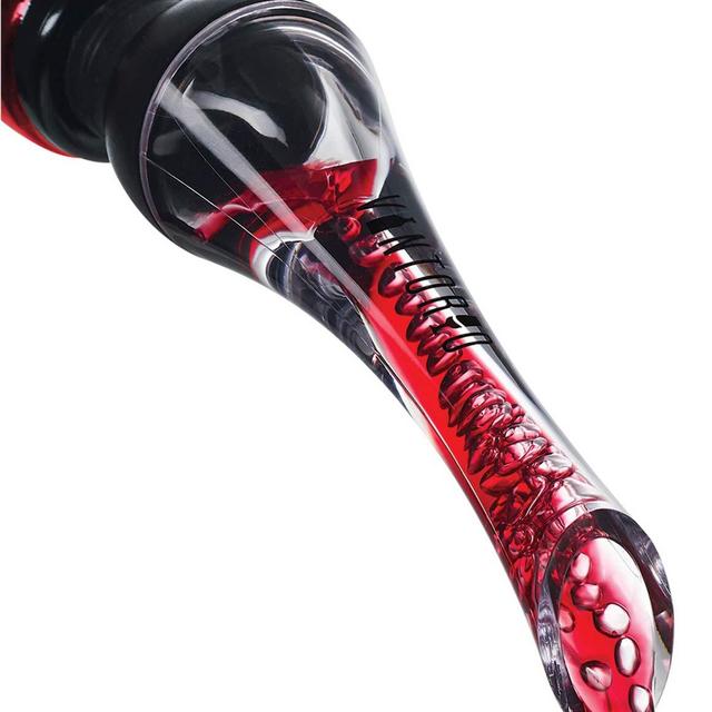 Vintorio Wine Aerator Pourer - Premium Aerating Pourer and Decanter Spout (Black)