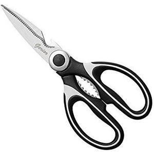 Gerior Premium Kitchen Shears Stainless-Steel Multi-Purpose Heavy-Duty Dishwasher Safe Utility Scissors for Cutting Chicken, Poultry, Seafood, Meat, Vegetables, Herbs, Food - Sharp Blades - Black