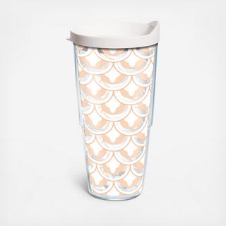 Blush Pattern Tumbler With Travel Lid