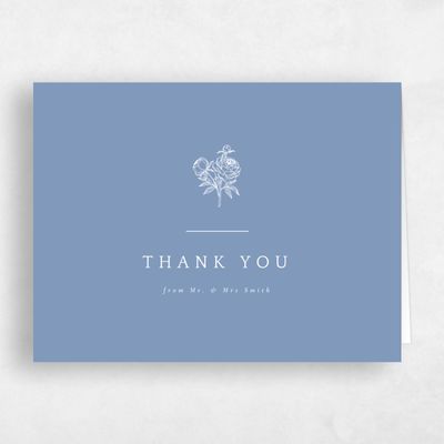 Denim Blue Wedding Thank You - Peonia Landscape