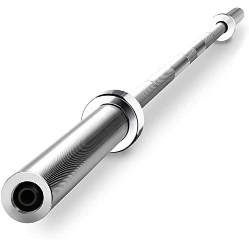 Olympic Barbell Bar 7 Feet Weight Bar, 17kg Men’s Solid Iron Weighted Workout Barbell Weight Straight Weightlifting Technique Bar for Home Fitness Exercise Equipment, Rated 500lbs for Weight Capacity