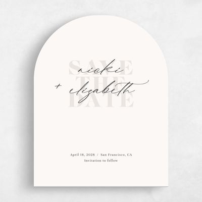 Beige Arch Wedding Save the Date - Temecula Portrait