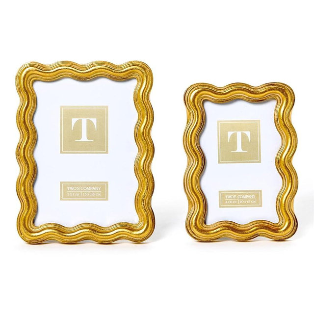 Two's CompanySet of 2 Triple Wave Photo Frame Includes 2 Sizes: 4" x 6" and 5" x 7"