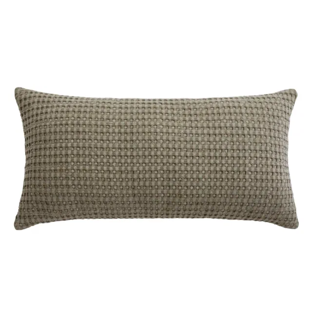 Mills Waffle Taupe Pillow 12x24 - Levtex Home