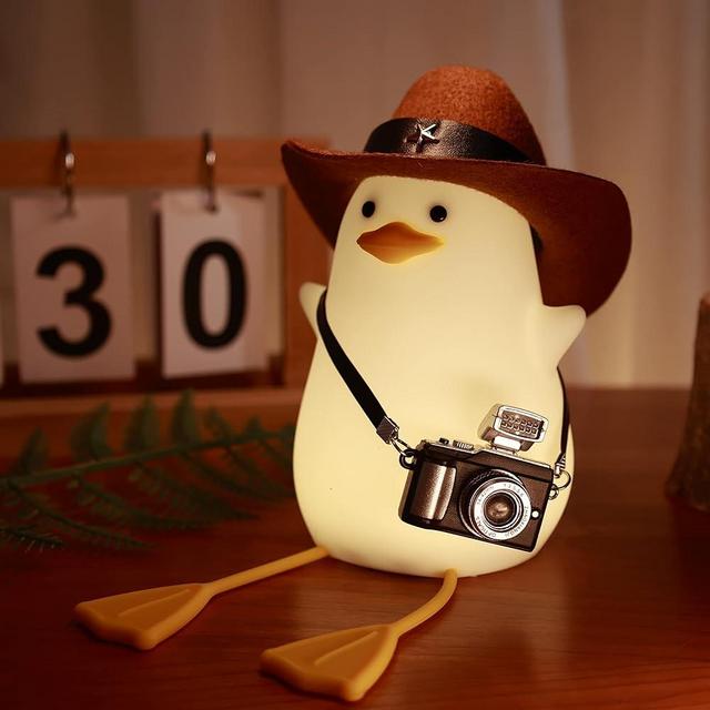 Cowboy Benson Duck lamp, Cute Seagull Night Light for Kids with Warm Color & Dimming Function, 1200mAh Rechargeable Duck Baby Night Light with 20' Timer & Touch Control, Warm White