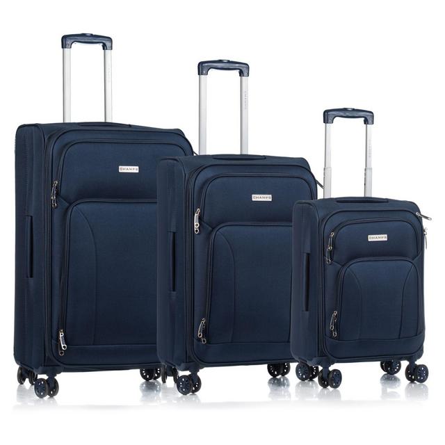 CHAMPS Travelers 3-Piece Softside Spinner Luggage Set in Navy