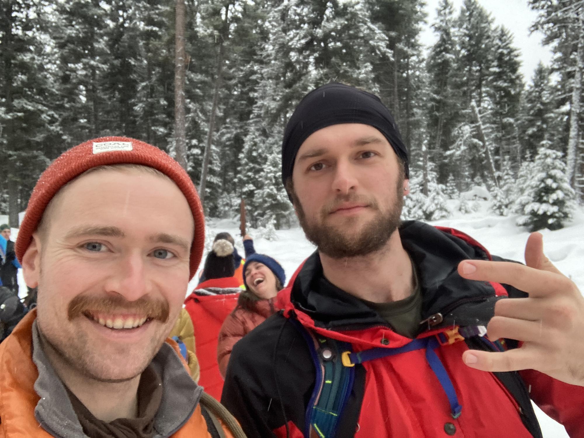 Conrad and friend Joe participating in a biathlon