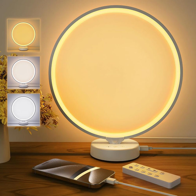 Geecent Sun Lamp 10000 Lux Light Therapy Lamp, UV-Free with Remote Control, 3 Color Temperatures, 4 Bright Levels & Timer, Seasonal Sunlight for Home, Office