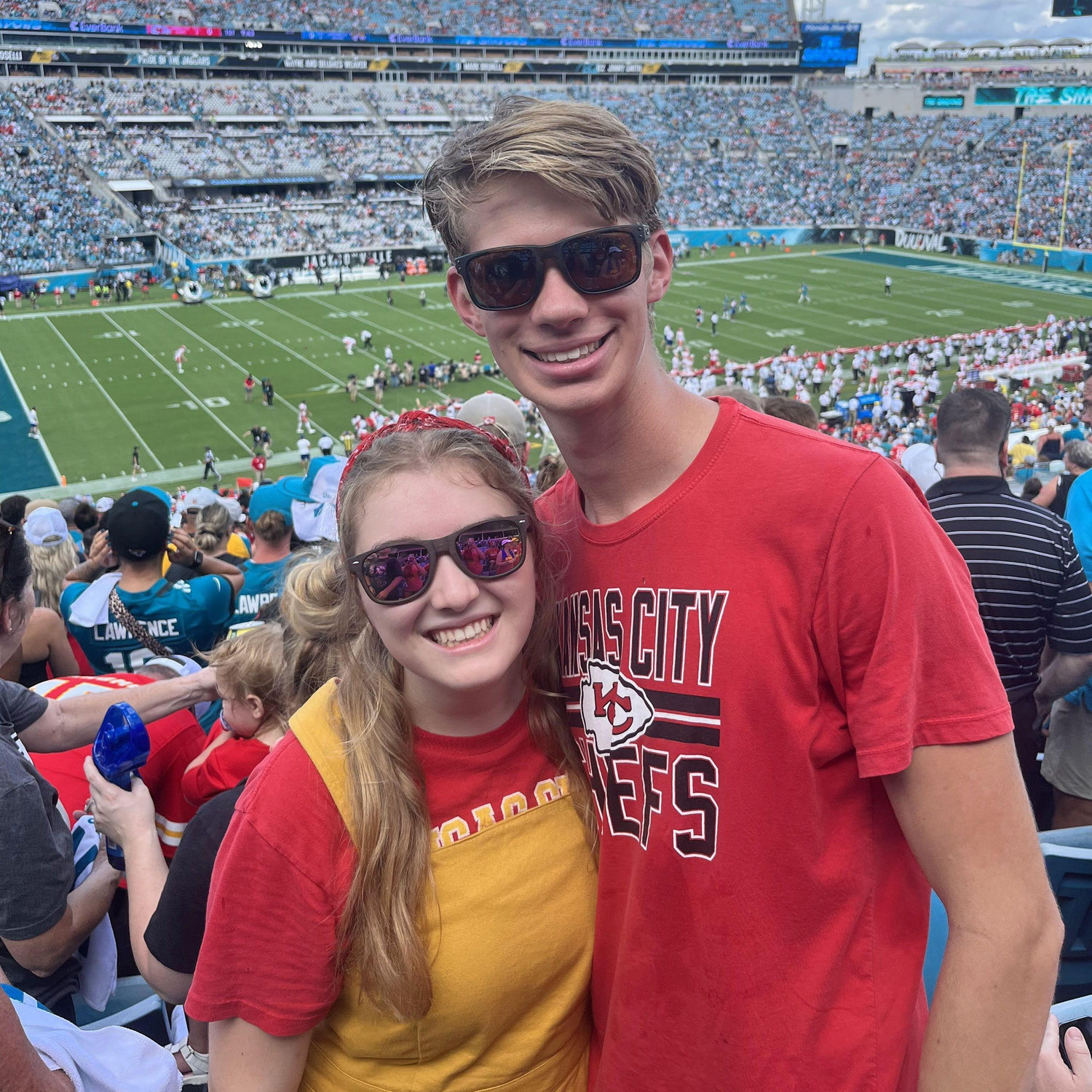 Always cheering on the Kansas City Chiefs together!