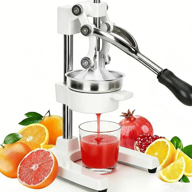 Cast Iron Juicer, Cast Iron Juicer Hand Press Heavy Duty for Squeeze Fresher Juice from Oranges, Lemons, Pomegranates, Effortless, Stable, Easy Clean for Home, Bar, Commercial Use