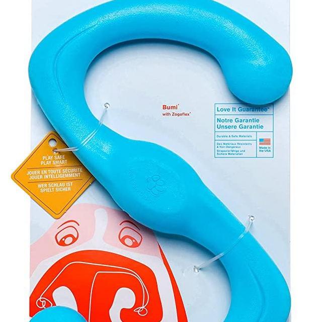 WEST PAW Zogoflex Bumi Dog Tug Toy – S-Shaped, Lightweight Chew Toys for Fetch, Play, Pet Exercise – Tug of War Soft Flinging Squishy Chewy Toy for Dogs – Guaranteed, Latex-Free, Made in USA