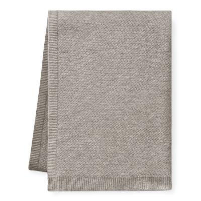William Sonoma Delaney Cashmere Knit Throw, Grey