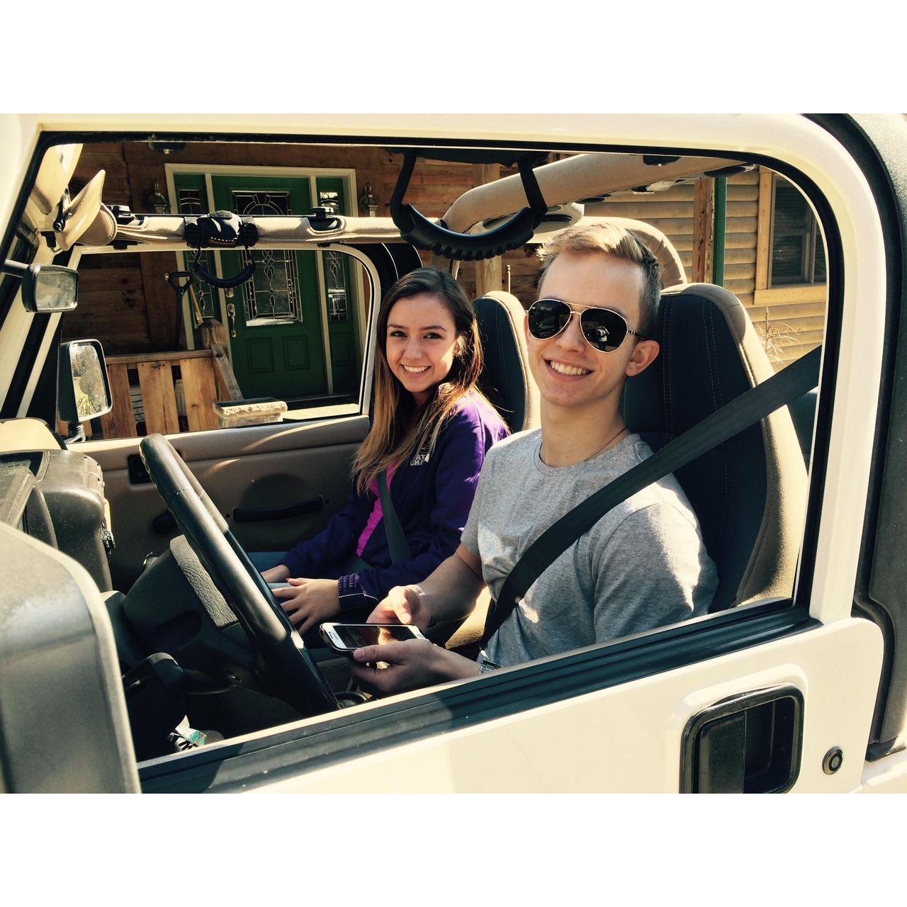 We loved driving around in Seth's jeep - March of 2015