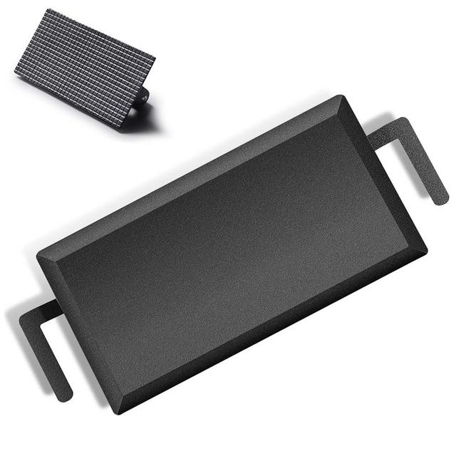 Universal Large Carbon Steel Griddle for Outdoor Gas Grill, Induction, Gas/Electric Stove, and Oven, Double Burner Griddle Comes with Grill Press, Pre-seasoned Nitride Coating Process