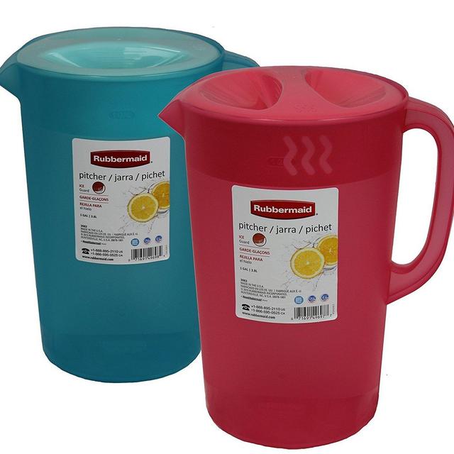 Rubermaid B01IDSBI9W Rubbermaid 2pk Classic Pitcher, Pack of 2 Colors, 1 Gallon, Red/Blue