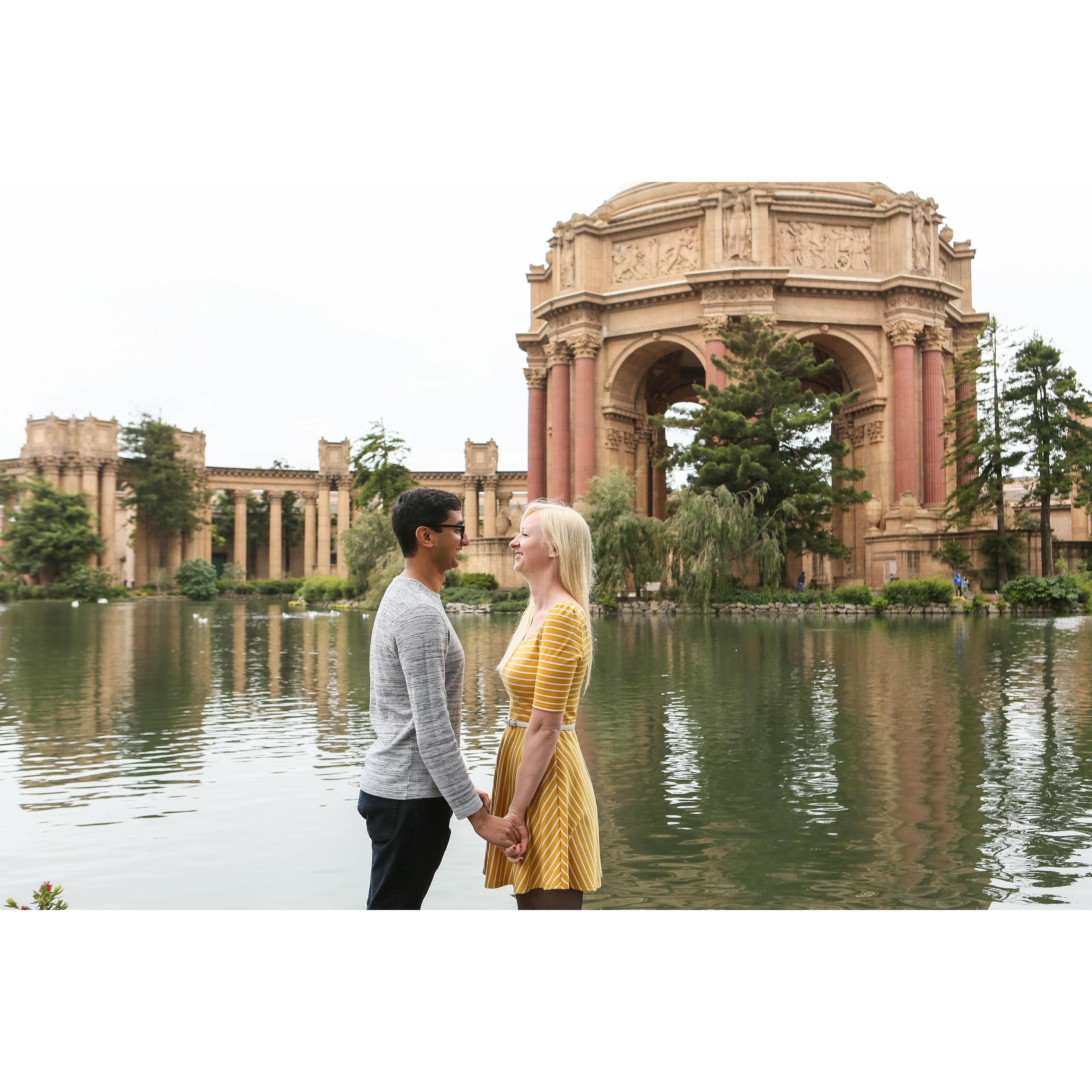 A picture from the engagement photo shoot.
Palace of Fine Arts, 2018