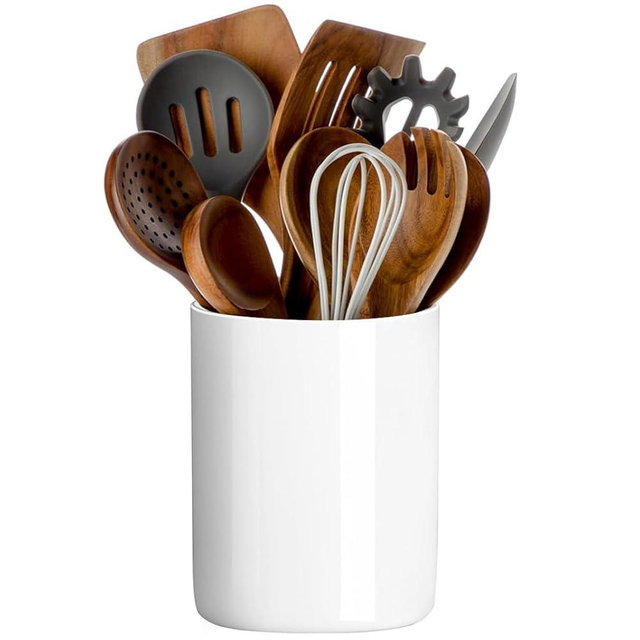 SIEBOLD Large kitchen Utensil Holder for Restaurant Wedding,Storage for Table Spoons 6.3”H x 5.3”W