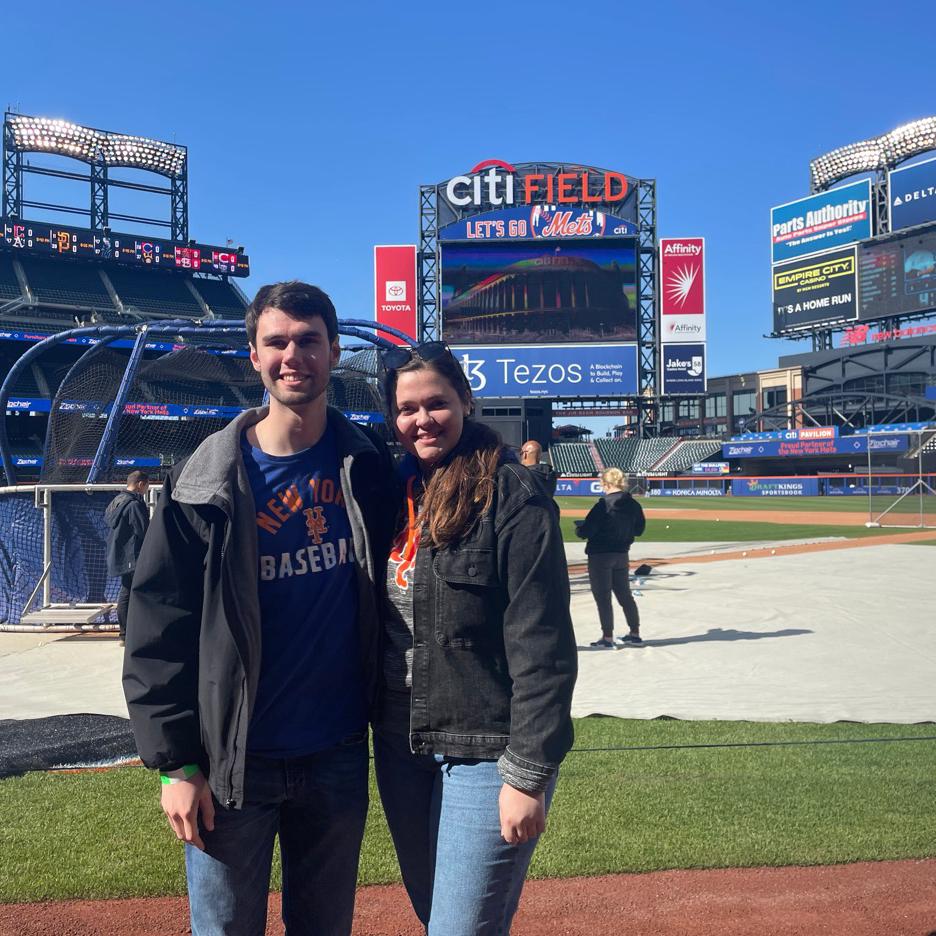 On the warning track at Citi Field!