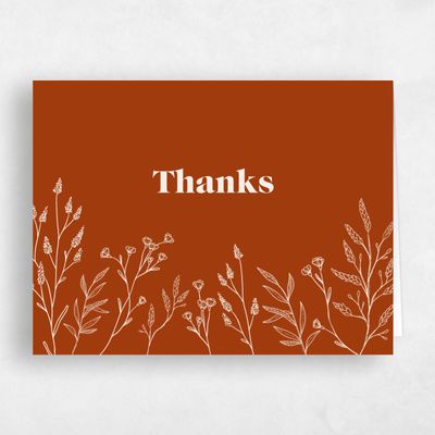 Dark Rust, Orange Wedding Thank You - Sylvan Landscape