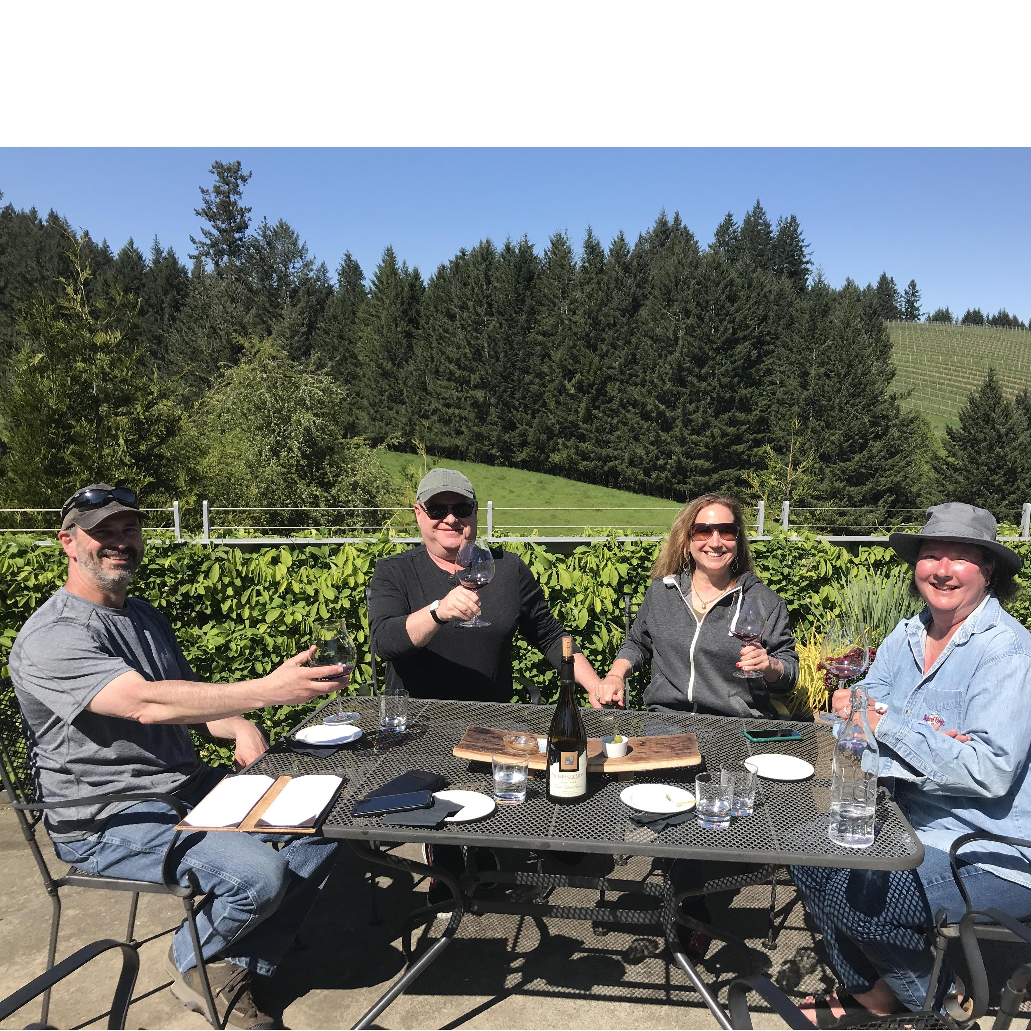 April 2019 wine tasting with Andrea and Jay in the Willamette Valley, Oregon
