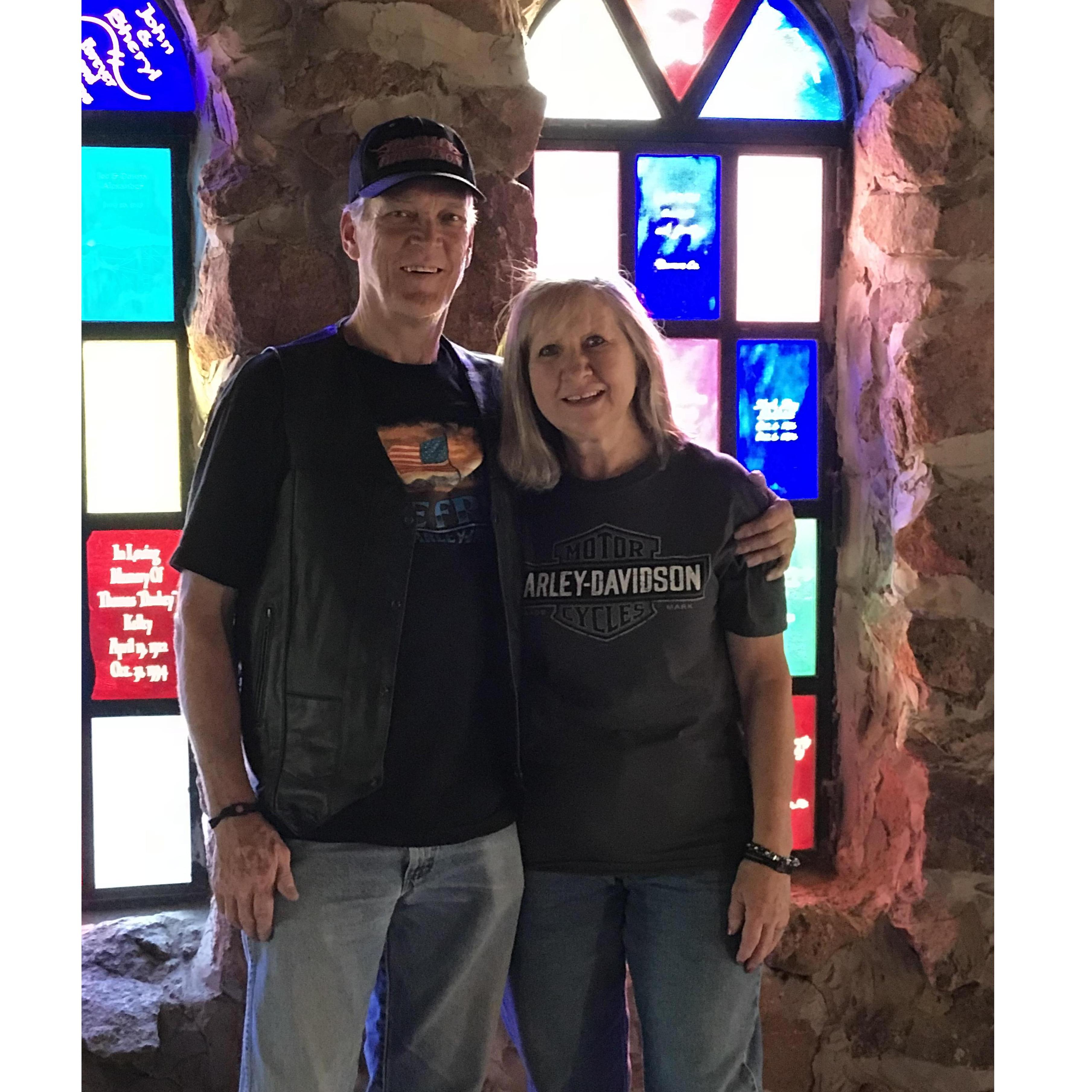 On one of our Motorcycle rides to Bishop's Castle in Colorado.