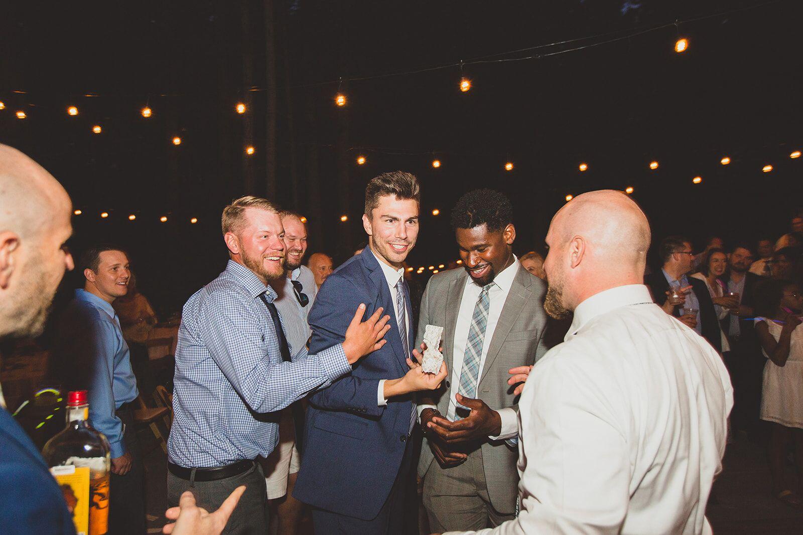 When Joe caught the garter at Ash & Sam's wedding! Guess we're next ;)