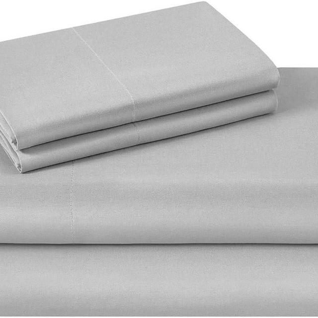 HOMEIDEAS King Size Bed Sheets - 6 Piece Set (Light Grey) - Extra Soft Brushed Microfiber 1800 Bedding Sheets, Deep Pocket, Wrinkle & Fade Free