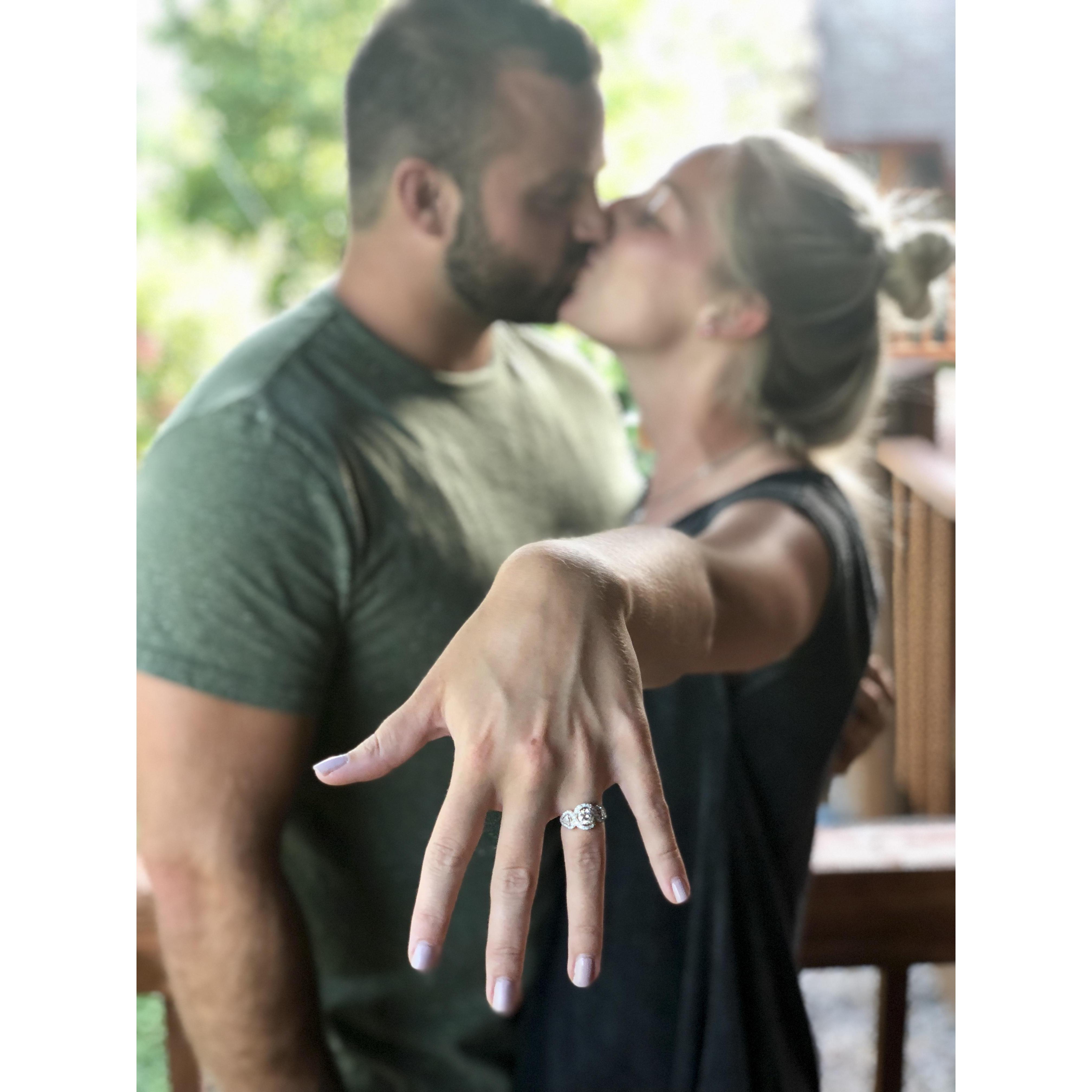 He asked, she said yes! June 29, 2018.