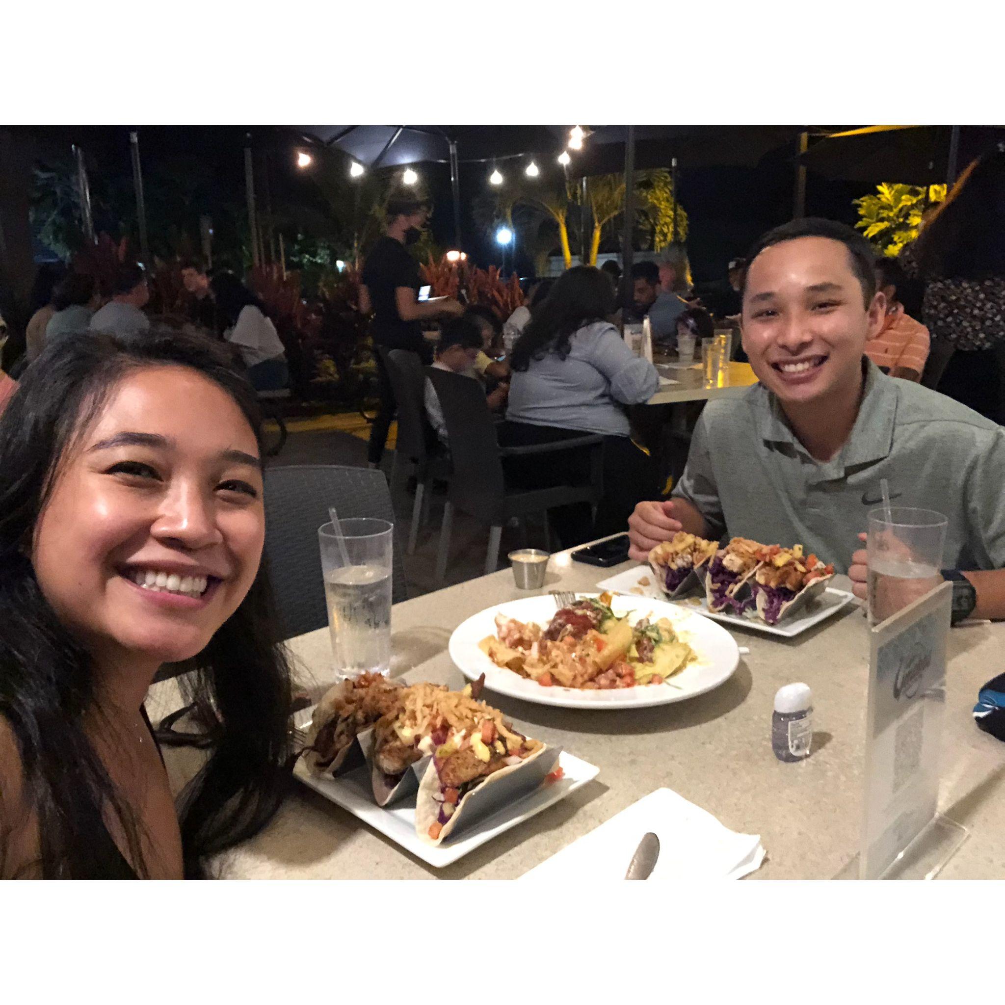 September 4, 2021: Date night @ Umekes Fish Tacos in Kailua Kona.