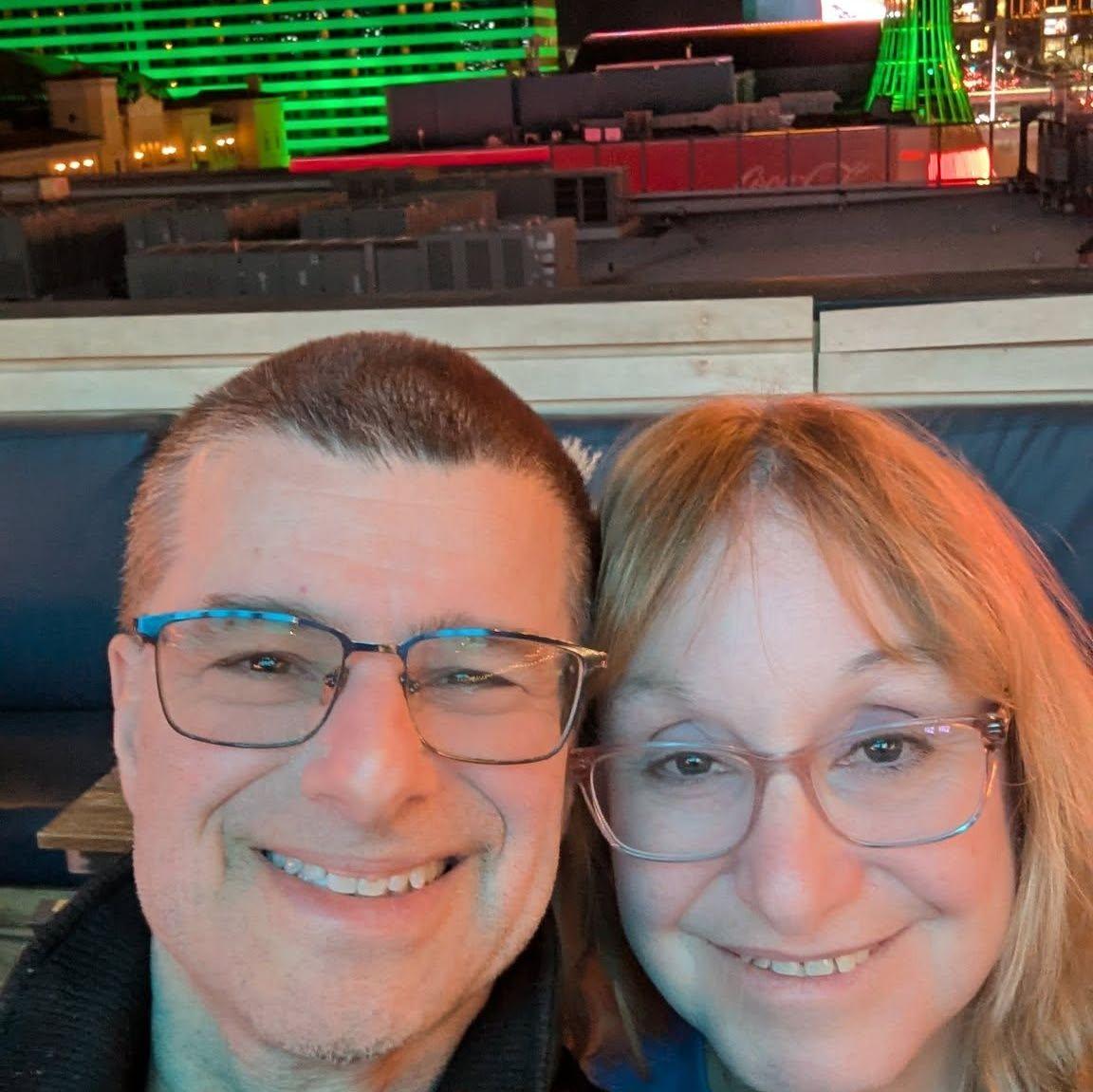 At the Brewdog Rooftop Bar in Las Vegas, Valentine's Day Weekend, 2025