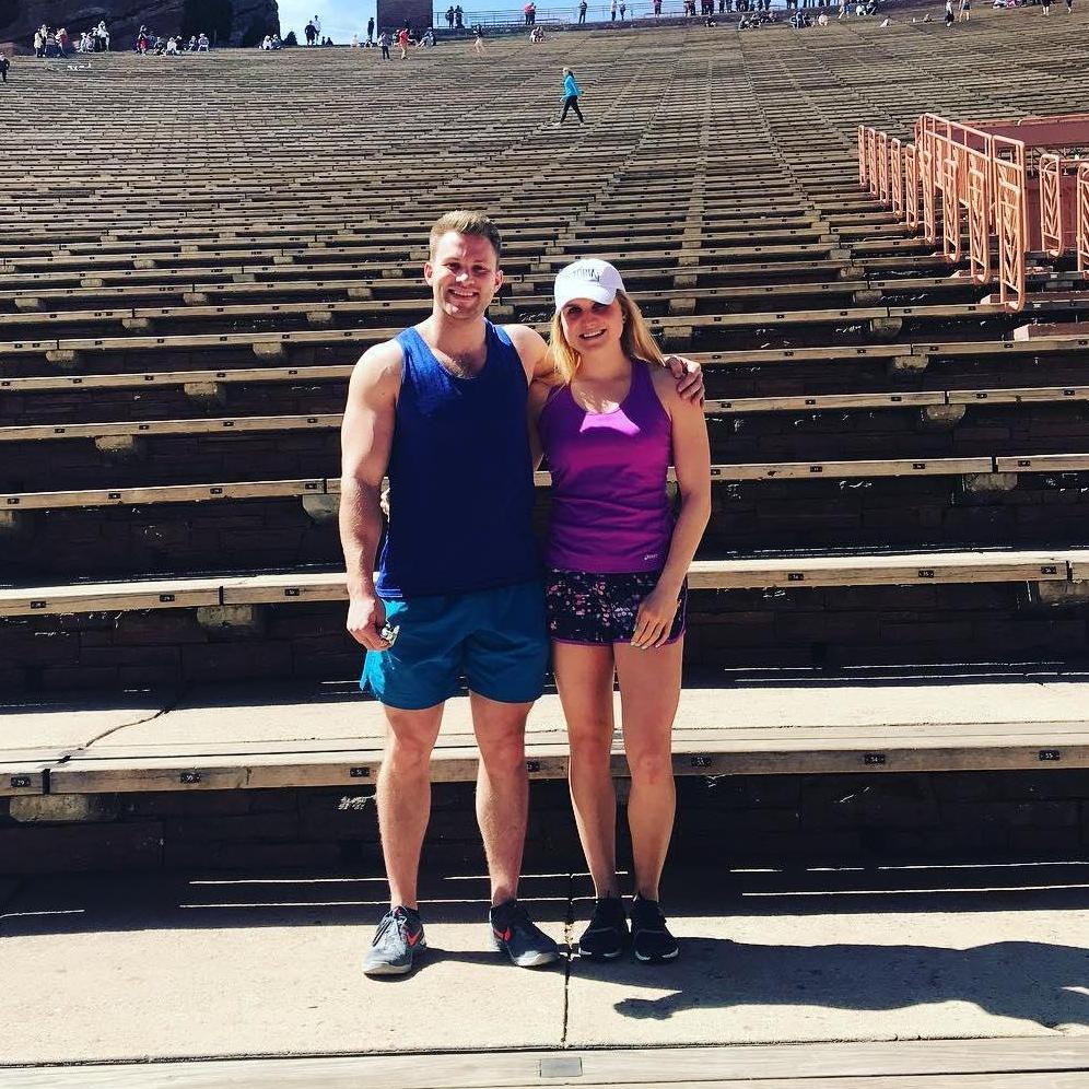 Right before running "the stairs" at Red Rocks Amphitheater