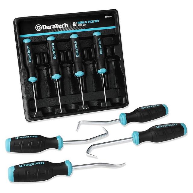 DURATECH 8-Piece Hook and Pick Set, Precision Pick Tool Set for Automotive Oil Seal/O-Ring and Electronic Hand tools, with Storage Tray