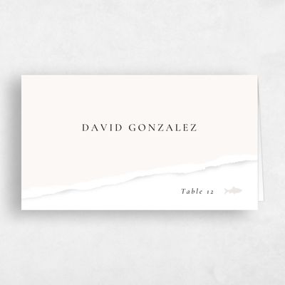 Beige Wedding Place Card - Jayden Fish