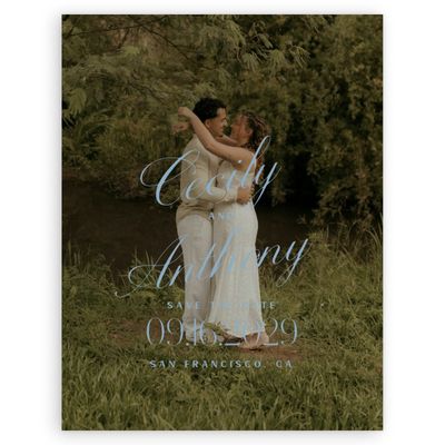 Dusty Blue Wedding Digital Save the Date - Connell Photo
