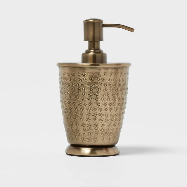 Hammered Metal Soap Pump Brass - Threshold™