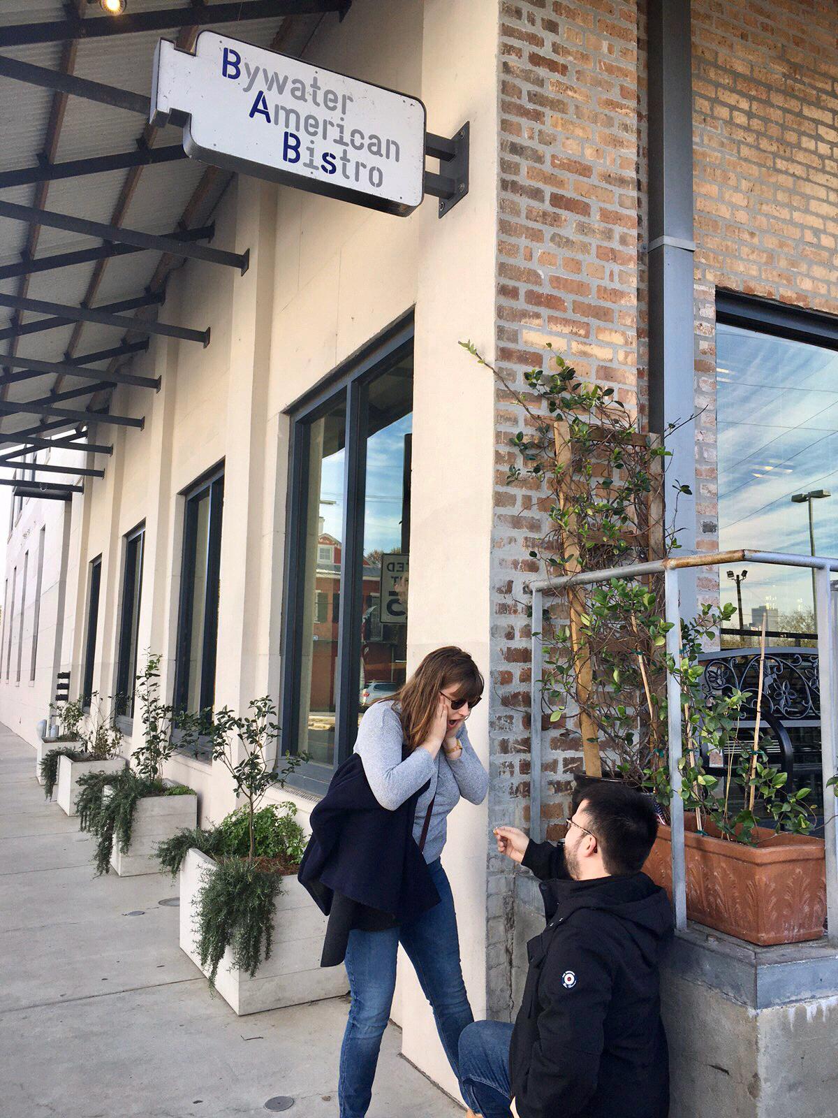 Reenacting the proposal at the spot where it happened // New Orleans // November 2019