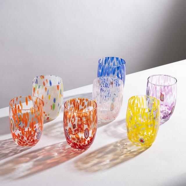 Round Murano Tumblers - Orange
